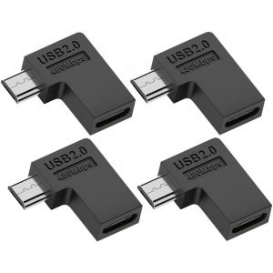 KALANKA-Adaptateur 4 pièces/lot USB-C USB2.0 Type C Femelle vers Micro USB mâle Adaptateur de données d'alimentation Type à Angle Droit à 90 degrés - Neuf