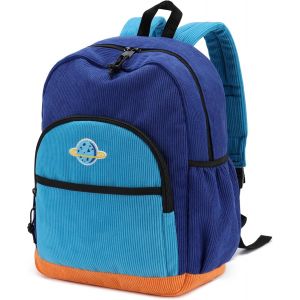 Cartable Fille Garçon Primaire,Léger Sac à Dos Enfant 5 à 9 Ans en Velours Côtelé Joli Sac d'École pour Dossiers A4 Maternelle Voyage avec Sangle de Poitrine[T281] - Neuf