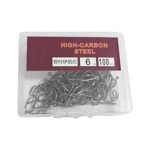 1 Bo&icirc;te Large Manivelle Diff&eacute;rentes Sp&eacute;cifications P&ecirc;che J Hame&ccedil;ons En Acier Au Carbone Pratique Ardillon De P&ecirc;che Pointu Pour Amateur De P&ecirc;che -6 - Neuf