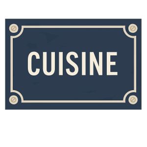 Plaque de porte en m&eacute;tal  Cuisine  Style plaque de rue - Neuf