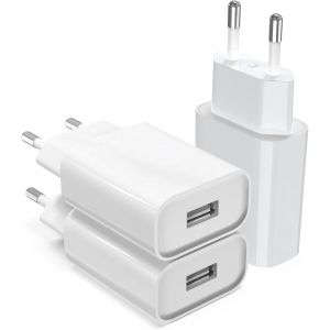 KALANKA-(3 Pack) 12W Prise USB, Embout Chargeur US B. Secteur 5V 2.4A, Adaptateur Secteur Compatible avec iPhone, IPad, IPod, Android, Xiaomi, Samsung, Sony, LG,tablettes,Telephone MP3 Bloc US B, pri - Neuf