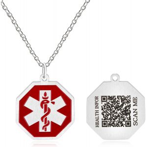 Kal-Collier Pendentif G&eacute;om&eacute;trique Imperm&eacute;able | Colliers De Sport M&eacute;dical Id Hypoallerg&eacute;nique Grav&eacute;s Personnalis&eacute;s | Bijoux Polyvalents Mode Symbole M&eacute;dical Ya4676 - Neuf