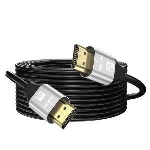 KALANKA-4K câble Hdmi 12M, câble Hdmi 2.0 haute vitesse 4K@60Hz 2K@120Hz, connecteur plaqué or 3D ARC HDCP 2.2 et 2.3 pour HDTV/Blu Ray lecture/projecteurs/ordinateurs portables /PS4/PS5(argenté) - Neuf