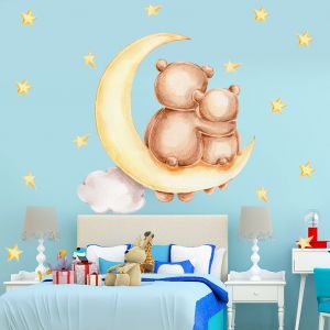Stickers Muraux Petit ours Autocollants Muraux Mural Stickers pour Chambre Salon Mur TV - Neuf
