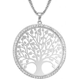 Kales-Collier De La Mode Des Femmes,Arbre Celtique De La Vie Collier Pendentif Pour Les Filles Collier De La Cha&icirc;ne Longue Cha&icirc;ne Avec Cristal Strass Cz Collier - Neuf