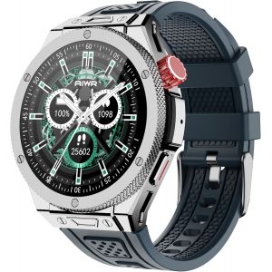 Cynex Montre Intelligente, 1.43'' AMOLED GPS Smartwatch, AI Watch Faces, ENC Appel Bluetooth, Assistant ChatGPT, Fréquence Cardiaque SpO2 Sommeil Moniteur, 5ATM Étanche pour Android iOS (Noir) - Neuf