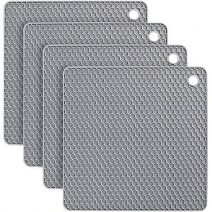 Dessous De Plat En Silicone, Lot De 4, Antid&eacute;rapant, R&eacute;sistant &Agrave; La Chaleur Jusqu'&agrave; 250 &deg;C, Multifonction, Repose-Cuill&egrave;re, Dessous De Plat Pour La Cuisine Et La Salle &Agrave; Manger. - Neuf