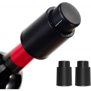 Lot de 2 bouchons à vin réutilisables sous vide avec date et date. Cadeau idéal pour les amateurs de vin. - Neuf