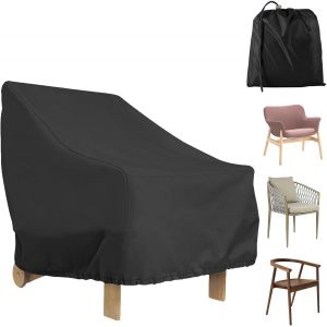 Housse De Chaise De Jardin, 80 X 85 X 91 Cm, En Tissu Oxford 210d, Pour L'extérieur, Avec Cordon D'ourlet Élastique, Imperméable, Protection Uv, Pour Pelouse, Terrasse (1 Pièce) - Neuf