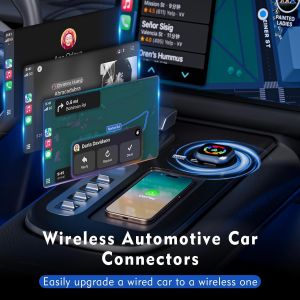 Adaptateur Carplay & Android Auto Sans Fil 2 En 1, 2025 Mini Nouveau Carplay Sans Fil, Plug And Play Avec Usb-C, Reconnexion Automatique, Bluetooth 5.3 Et Wifi 5.8Ghz, Compatible Ios 10+, An[Z2367] - Neuf