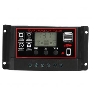 HJLIAN Compteur solaire photovoltaique 12 V 24 V, controleur d'affichage numerique intelligent USB 5 V 60 A - Neuf