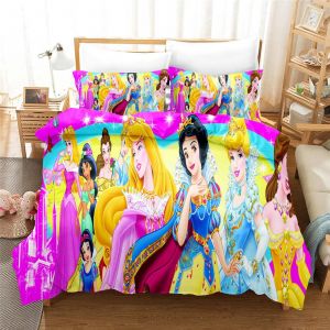 Parure De Lit Pour Enfant Ariel, Blanche-Neige Et Princesse, Housse De Couette Pour Lit Double, Jolie Housse De Couette Imprimee De Dessins Animes. - Neuf