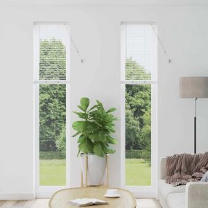 Vidaxl Store De Fenêtre Avec Des Rideaux Autre Blanc 80 X 130 Cm Aluminium - Neuf