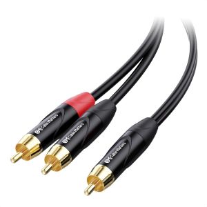 Câble séparateur RCA 1 mâle vers 2 mâles - 1,8m, séparateur RCA en Y 1 mâle vers 2 mâles pour caisson de basse, système audio ou home cinéma, haut-parleur - Neuf