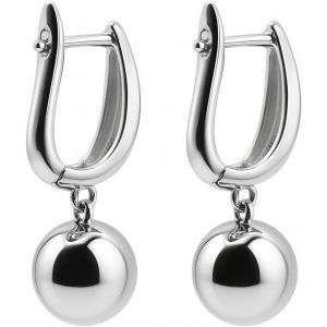 Kal-Boucles D'oreilles Boule Pour Femme - Boucles D'oreilles En Laiton Avec Finition En Bain D'or 18 Carats Et Argent Sterling - Boucles D'oreilles Cr&eacute;oles Avec Fermeture &Agrave; Levier - Bijoux Pour - Neuf