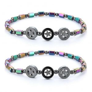 2pcs Magn&eacute;tique Slim Hematite Chevilles &Eacute;nergie Cheville Cheville Magn&eacute;tique Pour Hommes Femmes - Neuf