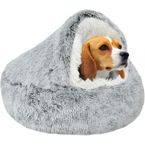Kalanka-Lit Nid Pour Chien De Petite Taille, Chaud, Super Doux En Fausse Fourrure, Lavable, Avec Fond Antid&eacute;rapant, Pour Faire Une Sieste &Agrave; L'int&eacute;rieur (Gris, 65 Cm) - Neuf
