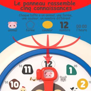 Horloge Jeu &Eacute;ducatif Pour Enfants 18 Mois,Jouet Musical D'&eacute;veil,Jouet Multifonction Cadeau Enfant 1 2 3 4 Ans Contenu En Fran&ccedil;ais - Neuf