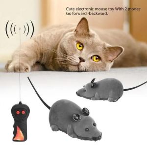 Tbest Jouet Souris Souris Sans Fil Pour Chat Chien Drôle Cadeau Jouet Pour Animaux Télécommande Gris - Neuf