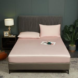 Tzf-Bambou Drap Housse 140x200cm Rose Bonnet 30 Cm Unie Motif Drap De Lit Lyocell Soie Drap-Housse 140 X 200cm Uni Lisse Respirant Pour Matelas Épais,140 200 - Neuf