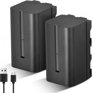 2-Pack Np-F750 Batterie De Rechange Remplacement Battery Pour Sony Np-F970 F960 F950 F770 F750 F570 F550 Compatible Godox Neewer Cam&eacute;scope/Moniteur/Cam&eacute;ra[Z2986] - Neuf