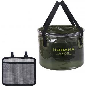 Seau Pliable 20 L, Portable, Avec Poche Latérale En Filet, Pour Camping, Pêche, Fête, Jardin, Voyage, Randonnée, Lavage, Récipient Pliable, Pot D'eau Pliable - Neuf