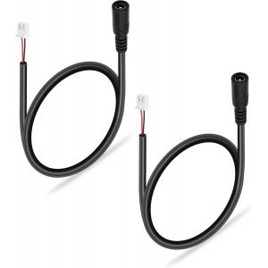 2pcs dc5521 &agrave; xh2.54mm-2pin Cordon d'alimentation 22awg dc5.5mm X 2.1mm Femelle &agrave; xh2.54mm-2pin Femelle rallonge Cordon d'alimentation pour Ventilateurs de ch&acirc;ssis,etc(11,8 Pouces) (DC5525) - Neuf