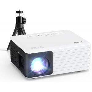 ChenQuanSarl-Mini Projecteur Avec Trépied, Vidéoprojecteur 1080P Full Hd Supportée 720P Natif, Rétroprojecteur Portable Led Pour Home Cinéma, Compatible Avec Smartphone Hdmi Usb Firestick (Black) - Neuf