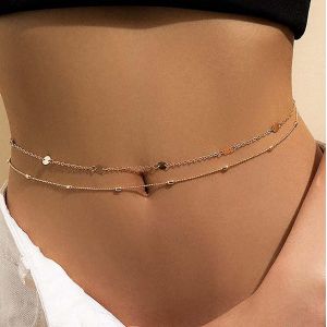 Perle Taille Chaîne Paillettes Ventre Chaînes Superposées Beach Taille Bijoux Accessoires Pour Femmes Filles Or - Neuf