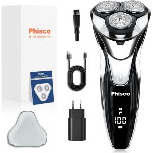 Cowe-Rasoir Electrique Homme Rechargeable Wet & Dry,Rasoir Homme Electrique,Tondeuse À Barbe Haute Précision,Rasage Avec 3d Têtes Rotatives,100% Etanche&120 Min D'autonomie Rms8112 - Neuf