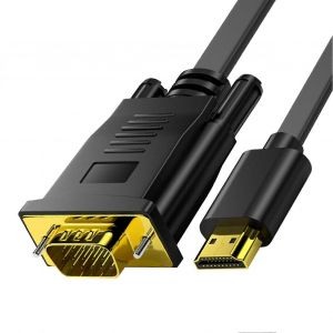 Câble convertisseur haute résolution transmission rapide Plug Play compatible HDMI Mâle vers VGA Cordon adaptateur vidéo PVC pour ordinateur portable - Neuf