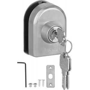 Serrure De Porte En Verre En Acier Inoxydable De 10 12 Mm,Serrure De Sol À Boulon Avec Clé,Pour Portes En Verre De Magasin De Toilettes De Salle De Bains - Neuf