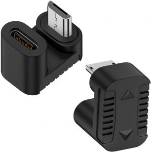 USB C vers Micro USB-Données de charge-Forme U-Connecteur type C femelle vers Micro USB mâle-Angle de 180 °-Adaptateur vers le bas-10 W-480 Mbps-Division en U 5,4 mm-2 - Neuf