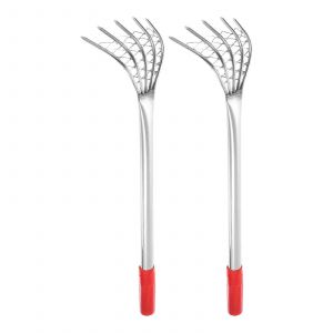 Lot de 2 r&acirc;teaux &agrave; palourdes de 50 cm (19,68 pouces) pour petites coquilles, avec poign&eacute;e ergonomique, id&eacute;al pour ramasser les fruits de mer, jardiner et cultiver la terre. - Neuf