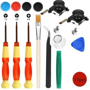 Kit De Remplacement Pour Joystick Analogique 3d Switch : Ensemble De 17 Outils Pour La R&eacute;paration Des Joy-Con - Neuf