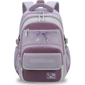 Sac À Dos Fille Collège, 2025 Cartable Adolescent Scolaire Imperméable Durable, Sac Ecole Lycée Fille Avec Poche Antivol, Grande Capacité Pour 15.6"" Ordinateur, 22L-Violet - Neuf