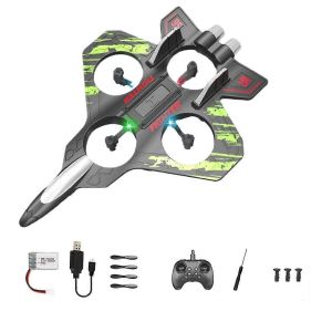 Avion RC 2.4G Avion T&eacute;l&eacute;command&eacute; Six EPP Mousse avec LED Int&eacute;rieur et Ext&eacute;rieur Simple Flying Toy Enfants Cadeau Vert - Neuf