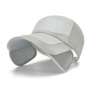 Casquette De Baseball D'ete En Toile Respirante, Unisexe, A Visiere Retractable, Elegante, Pour Le Tennis, La Course A Pied, Le Camping, Grise - Neuf