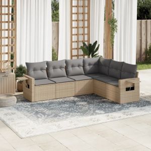 Prolenta Premium - Salon De Jardin Avec Coussins 6 Pcs Beige R&eacute;sine Tress&eacute;e - Neuf