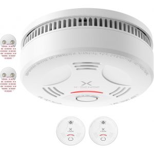 D&eacute;tecteur de Fum&eacute;e avec Batterie Scell&eacute;e 10 Ans, Pad Adh&eacute;sif Magn&eacute;tique, D&eacute;tecteur d'Incendie avec Support Magn&eacute;tique, Conforme &agrave; la Norme EN14604, SD11, Lot de 2 - Neuf