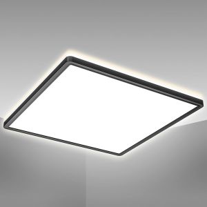 - Panneau Led &Agrave; Lumi&egrave;re Indirecte, Plat, Couleur De Lumi&egrave;re Blanc Neutre, Dalle Led, Plafond, Plafonnier Led, Lustre Salon Et Cuisine Et Chambre, 42X42X2,9Cm, Noir - Neuf