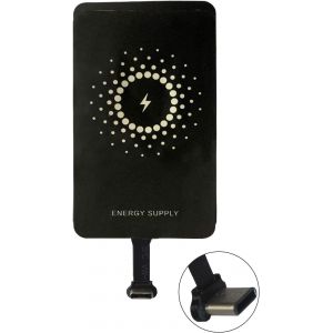 KALANKA-R&eacute;cepteur et Adaptateur de Chargement sans Fil Ultra Rapide 1300 mA Type C Qi pour Google Pixel, Samsung Galaxy, LG, HTC, Motorola, Nokia et Autres t&eacute;l&eacute;phones Android USB C(Version Courte) - Neuf