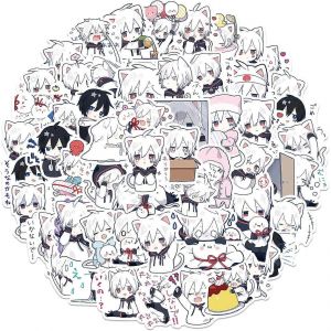 Mignon anime japon gar&ccedil;ons autocollants pour planche &agrave; roulettes amusant esth&eacute;tique dessin anim&eacute; d&eacute;calcomanies en vinyle imperm&eacute;ables pour ordinateur portable bouteille d'eau &eacute;tui de voyage jour 65pcs - Neuf