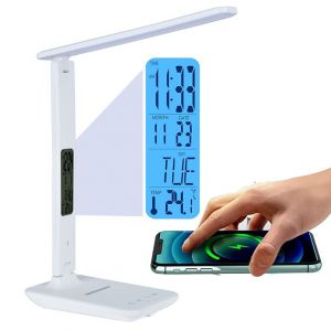 (Us) Lampe De Bureau De Protection Des Yeux De Charge Sans Fil Pour Téléphone Portable 10w - Pliage Noir, Créatif Et Simple Avec Écran - Neuf