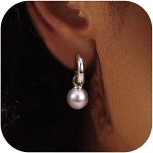 Kal-Boucles D'oreilles En Perles Pour Femme Plaquées Or 14k Boucles D'oreilles Pendantes En Perles Boucles D'oreilles Créoles Boucles D'oreilles Femme Or Argent, Idée Cadeau D'anniversaire - Neuf