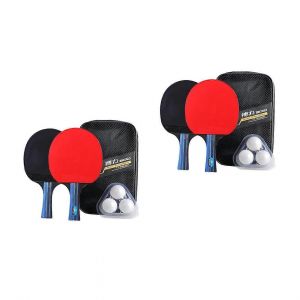 Raquettes De Tennis De Table, Jeux De Lancer, Filet De Badminton Exterieur, Raquette De Tennis De Table, Cuir Rouge 2 - Neuf