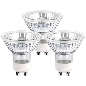 Ampoules Halog&egrave;nes Gu10 35 W &Agrave; Intensit&eacute; Variable, 220 V, 2 Broches, 400 Lm, Blanc Chaud 2800 K, Lot De 3, Blanc - Neuf
