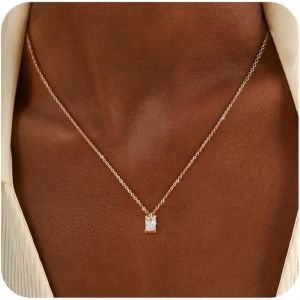 Collier Or Femme 14 Carats Chaine Plaqu&eacute; Or Petit Pendentif Femme Collier Ras De Cou Avec Croix Coeur Cristal Papillon Amour N?Ud Reglable Bijoux Cadeau Personnalis&eacute; Pour Femme Fille Mamie - Neuf