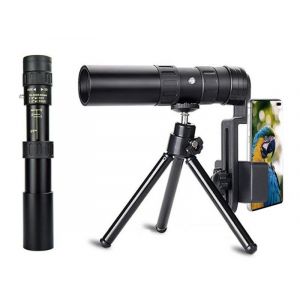 T&eacute;lescope monoculaire grossissant 300X avec support pour t&eacute;l&eacute;phone et tr&eacute;pied - Neuf