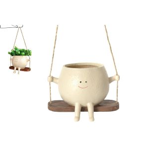 Pot De Fleurs Suspendu En R&eacute;sine En Forme De Visage, Id&eacute;al Pour Les Plantes Grasses Et Les Fleurs. - Neuf